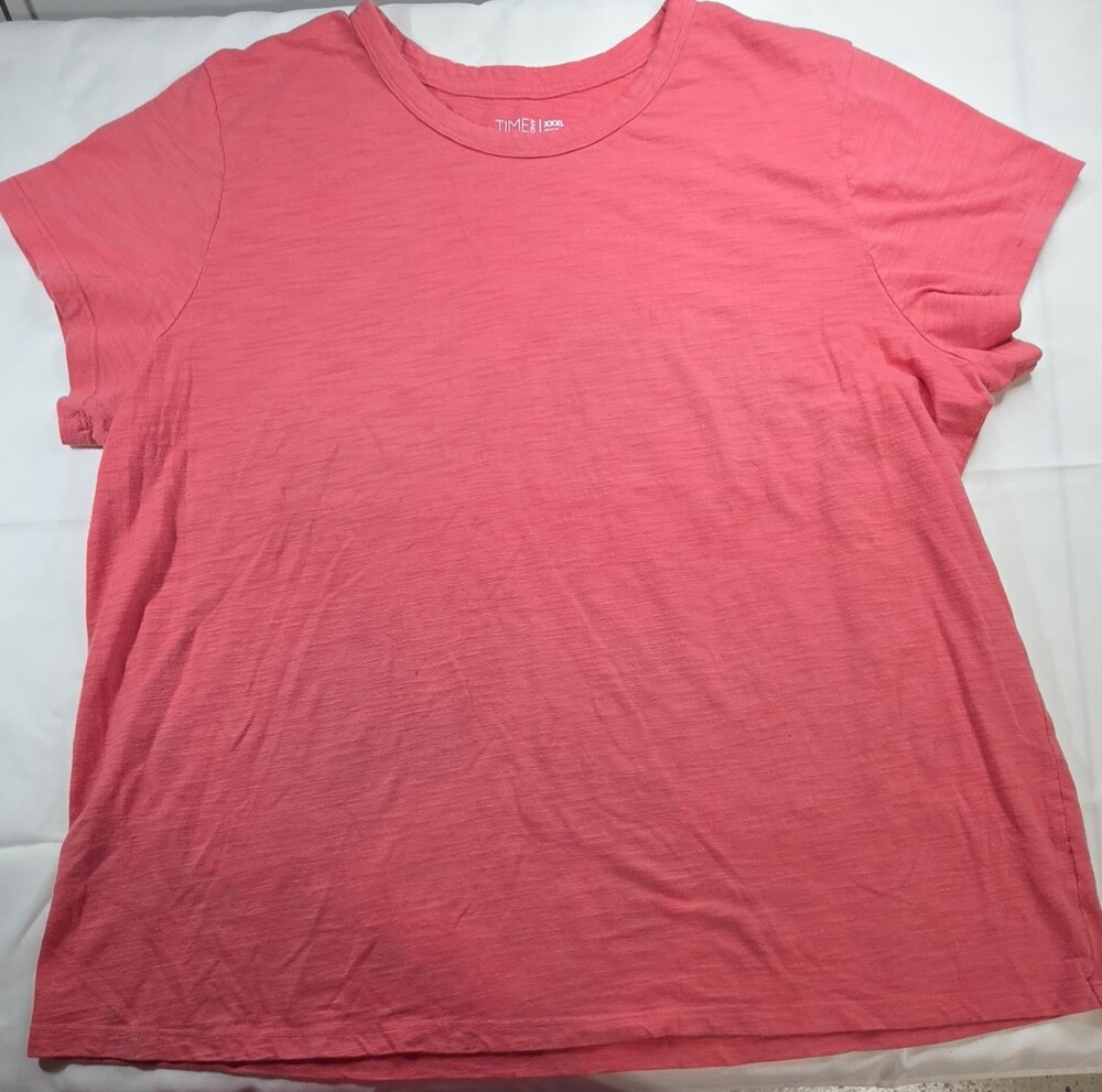 Time And Tru Women's Pink Slub Short Sleeve Crewneck T-Shirt Size 3X Sku 0314